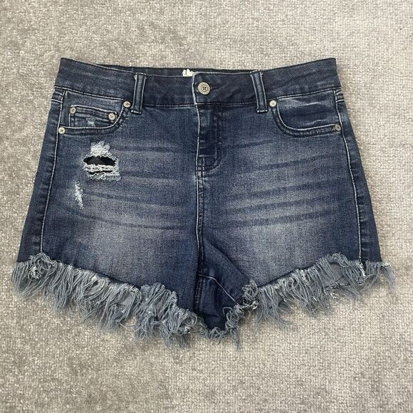 Altar'd State Pants - Altar'd State Shorts Womens 26/3 Blue Denim Jean Shorts Cut Off Fringe Stretch